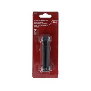 Ace 7-Piece Folding Hex Wrench Set Silver and Black SAAME7PCFOLDHEX